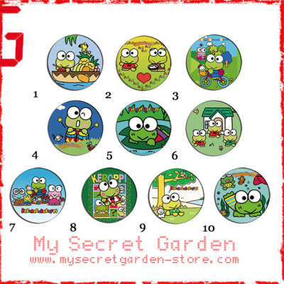 Keroppi - Pinback Button Badge Set 1a or 1b ( or Hair Ties / 4.4 cm Badge / Magnet / Keychain Set )